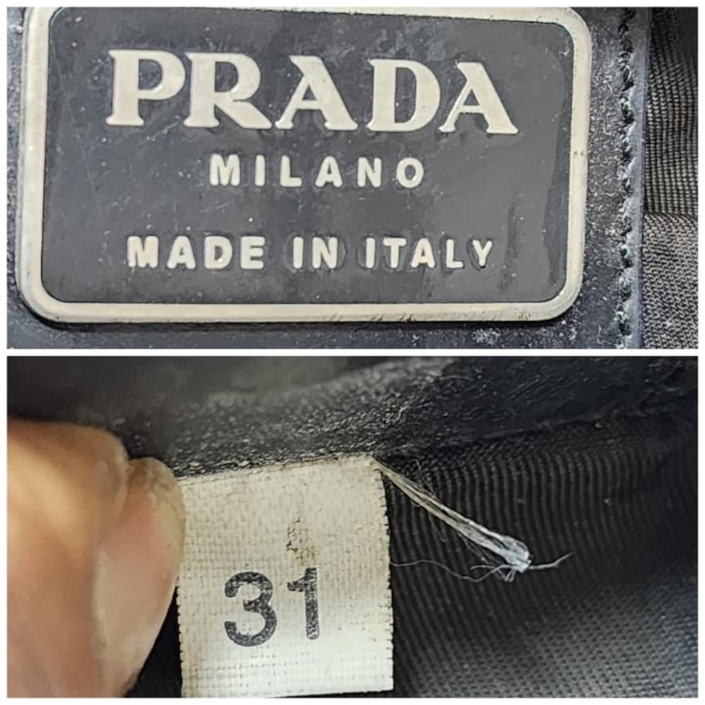Authentic PRADA Vintage Tessuto Nylon Saffiano Flat Small Crossbody Bag Black - Picture 4 of 13